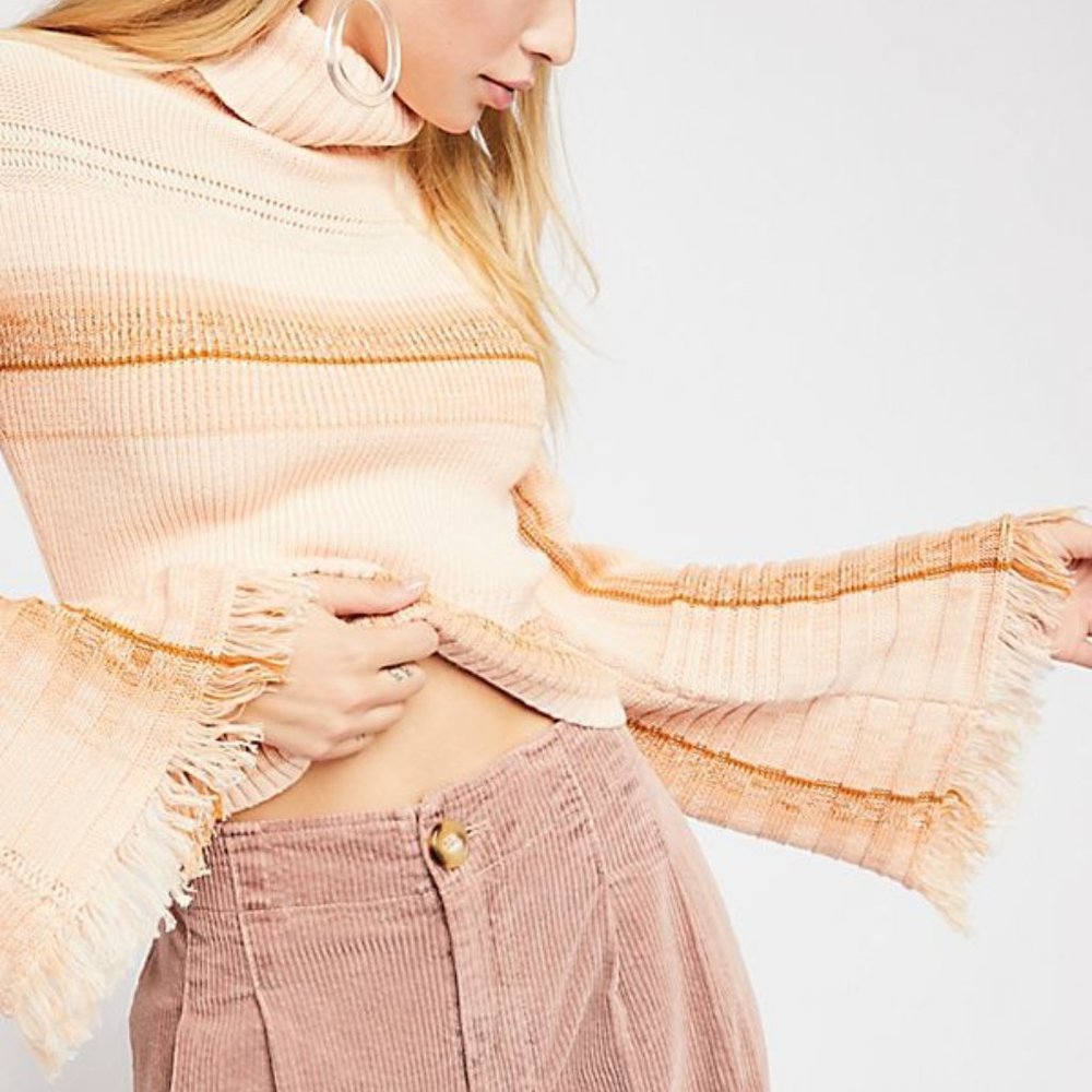 Free People Close to Me Sweater Pink Size Large